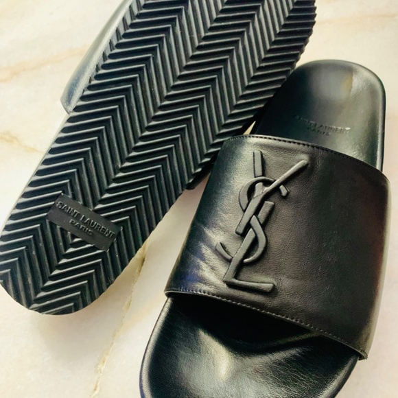 YVES SAINT LAURENT JOAN SLIDES | YSL MONOGRAM SLIDES | NEW - Picture 4 of 6